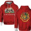 Friends Harry Potter Christmas Zip 3D Hoodie All Over Print - 7abd622c28f1