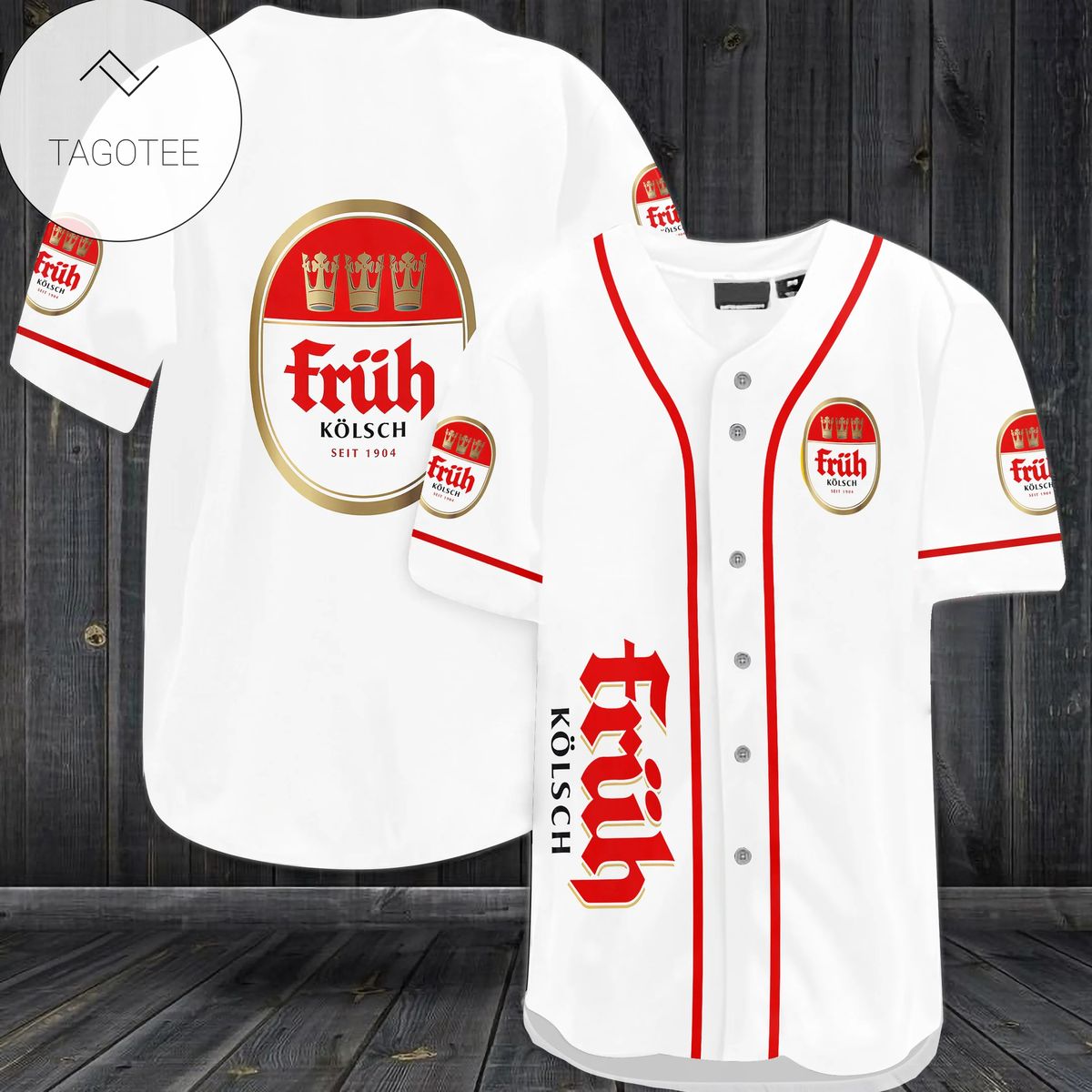 Früh Kölsch Logo Baseball Jersey Shirt Früh Kölsch Logo Baseball Jersey Shirt