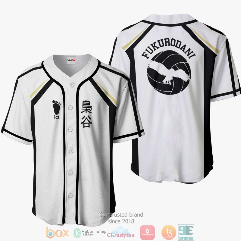 Fukurodani Haikyuu White Baseball Jersey Shirt Fukurodani Haikyuu White Baseball Jersey Shirt