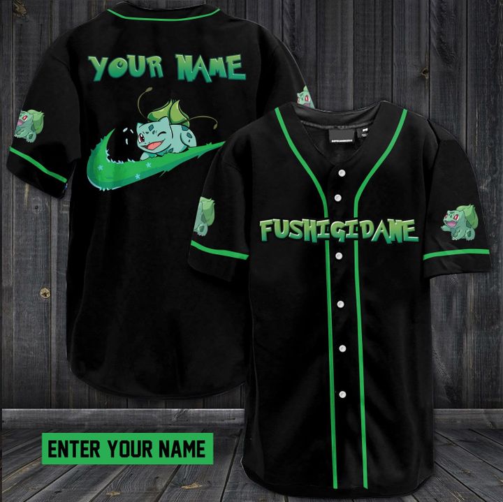 Fushigidane Custom Name Baseball Jersey Fushigidane Custom Name Baseball Jersey
