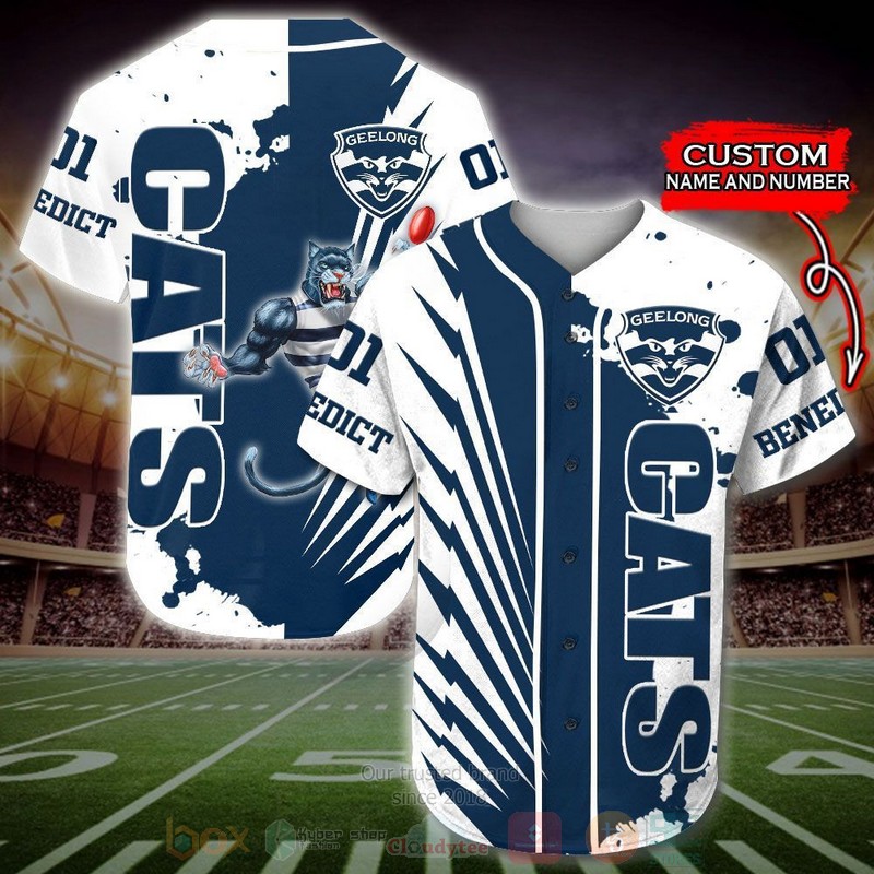 Geelong Cats Afl Personalized Baseball Jersey Geelong Cats Afl Personalized Baseball Jersey
