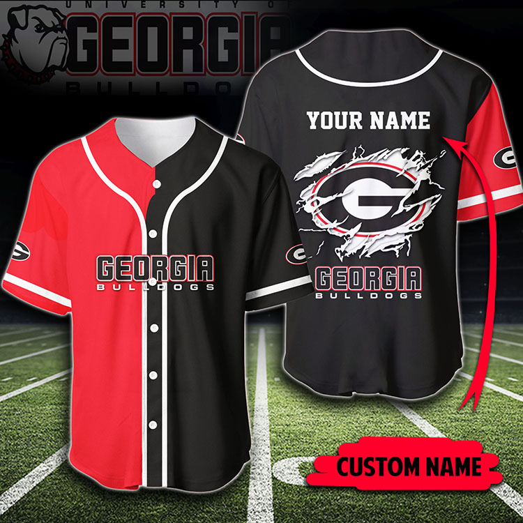 Georgia Bulldogs Custom Name Baseball Jersey Georgia Bulldogs Custom Name Baseball Jersey