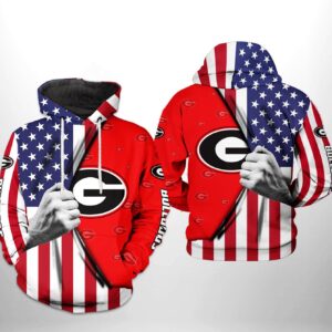 Georgia Bulldogs NCAA US FLag 3D Printed Hoodie/Zipper Hoodie - b129ddcab663