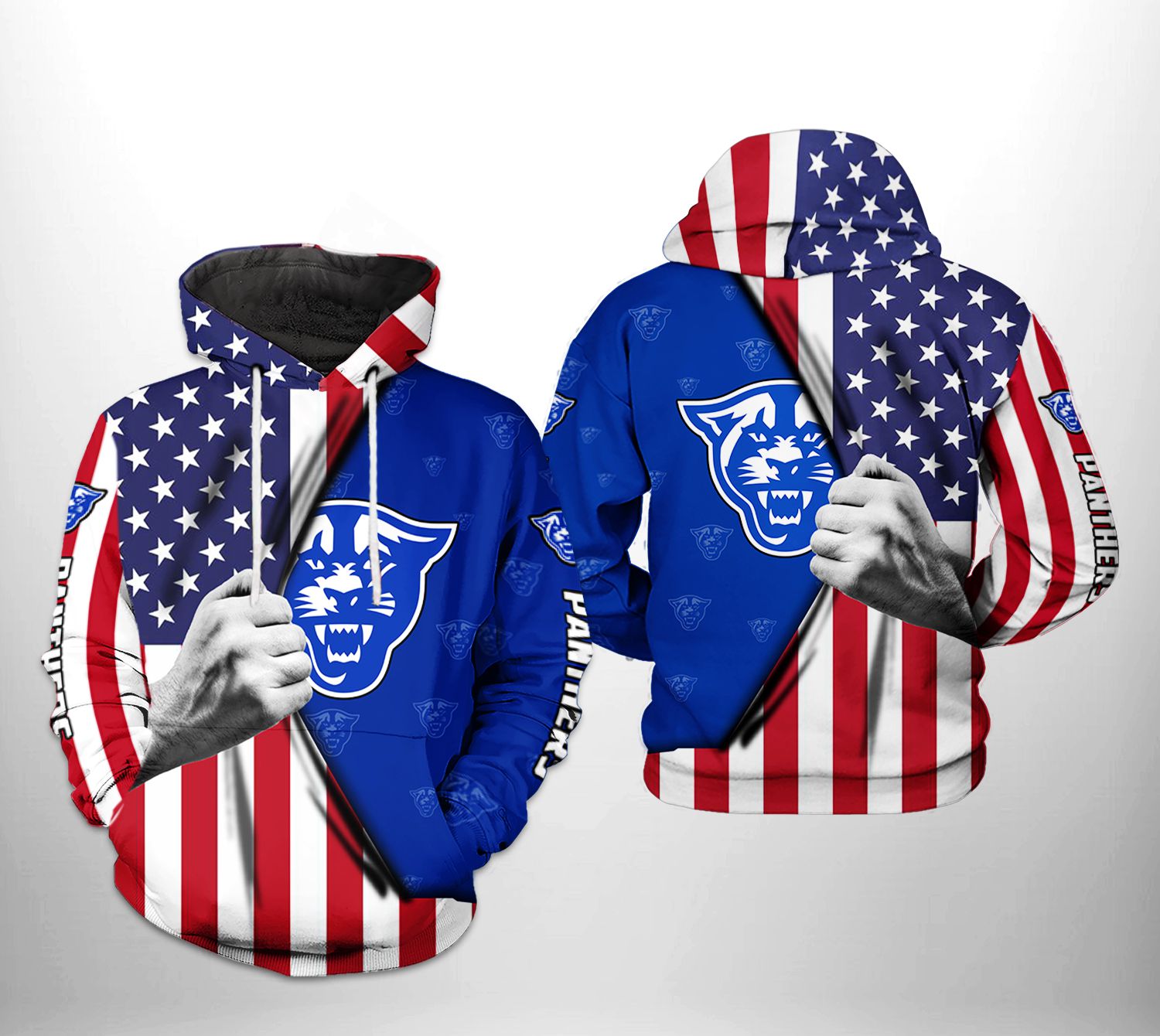 Georgia State Panthers NCAA US FLag 3D Printed Hoodie/Zipper Hoodie - c1ee703094ee Georgia State Panthers NCAA US FLag 3D Printed Hoodie/Zipper Hoodie - c1ee703094ee