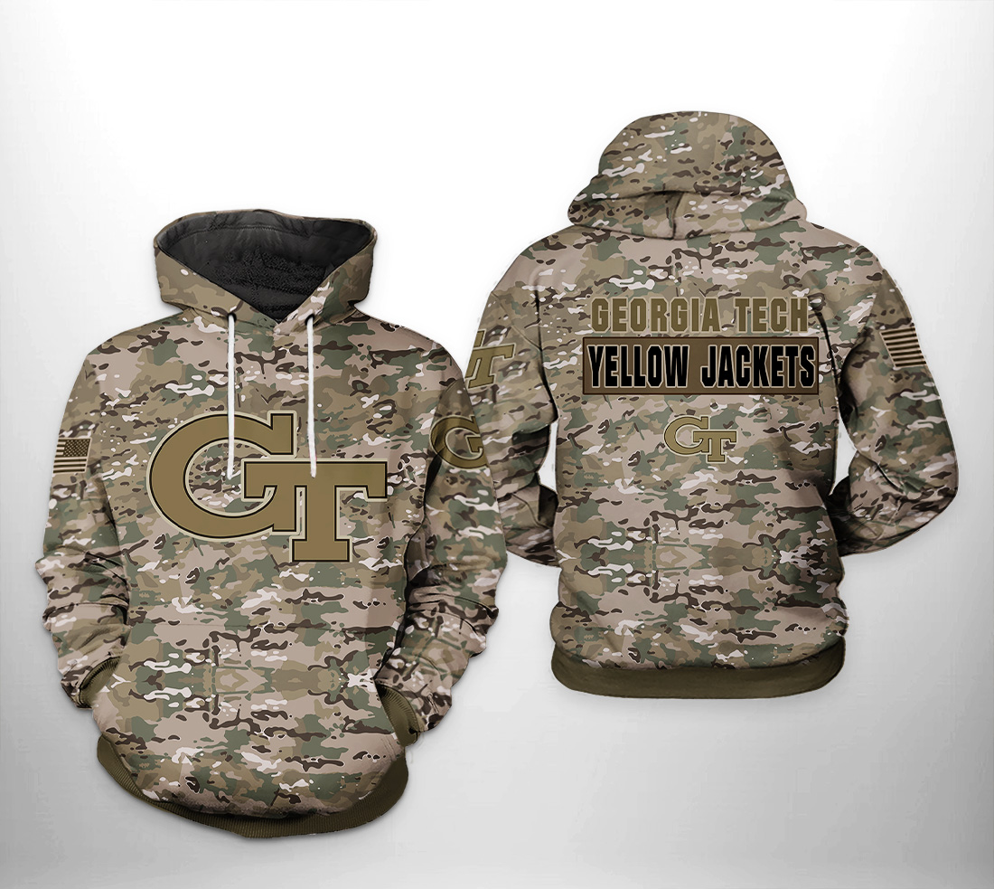 Georgia Tech Yellow Jackets NCAA Camo Veteran 3D Printed Hoodie/Zipper Hoodie - 5161b9909070 Georgia Tech Yellow Jackets NCAA Camo Veteran 3D Printed Hoodie/Zipper Hoodie - 5161b9909070