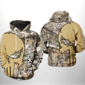 Georgia Tech Yellow Jackets NCAA Camo Veteran Hunting 3D Printed Hoodie/Zipper Hoodie - 08d43283226e