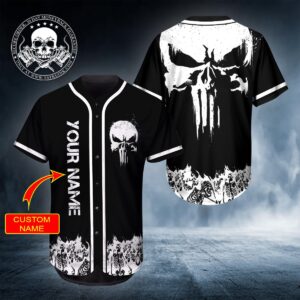 Ghost Head Personalized Skull Baseball Jersey