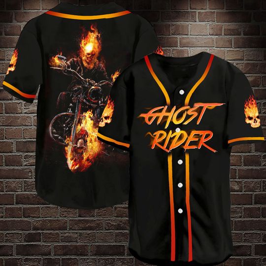 Ghost Rider Baseball Jersey Shirt Ghost Rider Baseball Jersey Shirt