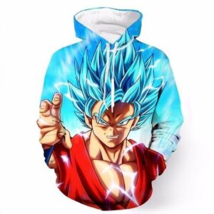Goku Super Saiyan God Blue Power Pullover And Zippered Hoodies Custom 3D Graphic Printed 3D Hoodie All Over Print Hoodie For Men For Women - 9f54ca01405f