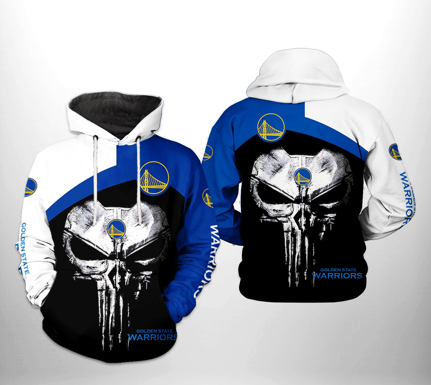 Golden State Warriors NBA Skull Punisher Team 3D Printed Hoodie/Zipper Hoodie - 2b99fc87e8c9 Golden State Warriors NBA Skull Punisher Team 3D Printed Hoodie/Zipper Hoodie - 2b99fc87e8c9