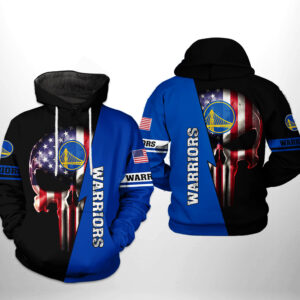 Golden State Warriors NBA US Flag Skull Team 3D Printed Hoodie/Zipper Hoodie - 1720daee64a0