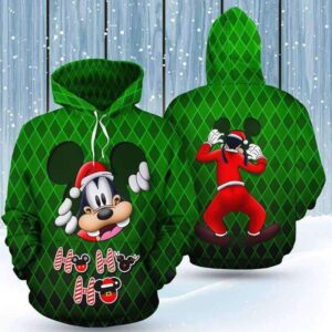 Goofy Peeking Santa Christmas Green 3D Printed Hoodie/Zipper Hoodie - fba2d2920c31