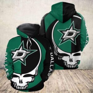 Grateful Dead Skull Dallas Stars Pullover And Zippered Hoodies Custom 3D Graphic Printed 3D Hoodie All Over Print Hoodie For Men For Women - fe2a28370dd8