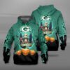 Green Bay Packers Halloween 3D Printed Hoodie/Zipper Hoodie - 3496b57cb0e7