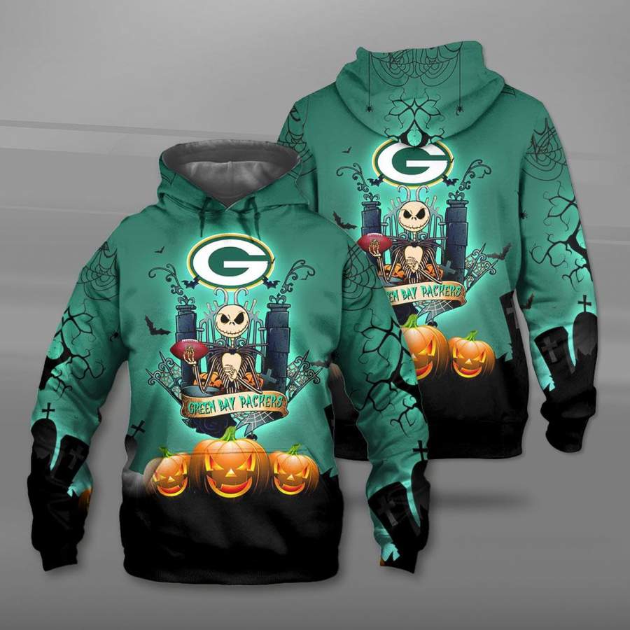 Green Bay Packers Halloween 3D Printed Hoodie/Zipper Hoodie - 3496b57cb0e7 Green Bay Packers Halloween 3D Printed Hoodie/Zipper Hoodie - 3496b57cb0e7
