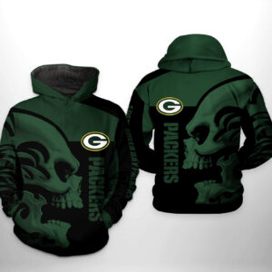 Green Bay Packers NFL Skull 3D Printed Hoodie/Zipper Hoodie - 4c6202176653