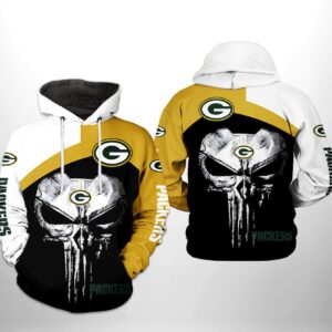 Green Bay Packers NFL Skull Punisher Team 3D Printed Hoodie/Zipper Hoodie - 9ee0846a6be4