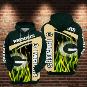 Green Bay Packers Nfl Football Fire Green 3d Hoodie For Men For Women Green Bay Packers All Over Printed Hoodie. Green Bay Packers 3d Shirt - fe274085ba45