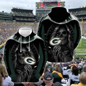 Green Bay Packers Nfl Football Skull Hold Logo 3D Hoodie Sweatshirt For Fans Men Women Green Bay Packers All Over Printed Hoodie. Green Bay Packers 3D Full Printing Shirt - fcdbffbd8da2