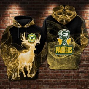 Green Bay Packers Nfl Football Smoke Deer 3d Hoodie For Men For Women Green Bay Packers All Over Printed Hoodie. Green Bay Packers 3d Shirt - 9b5d25eb91af
