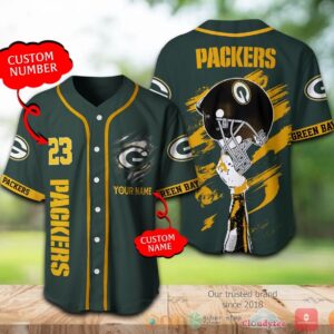 Green Bay Packers Nfl Personalized Baseball Jersey Shirt