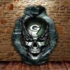 Green Bay Packers Skull 3D Hoodie Sweatshirt For Fans Men Women All Over Printed Hoodie - 73e2c4b739e9