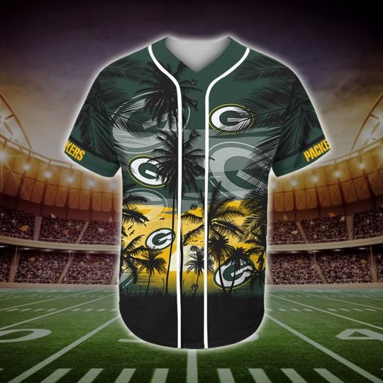 Green Bay Packers Tropical Baseball Jersey Green Bay Packers Tropical Baseball Jersey