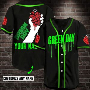 Green Day Custom Name Baseball Jersey Shirt