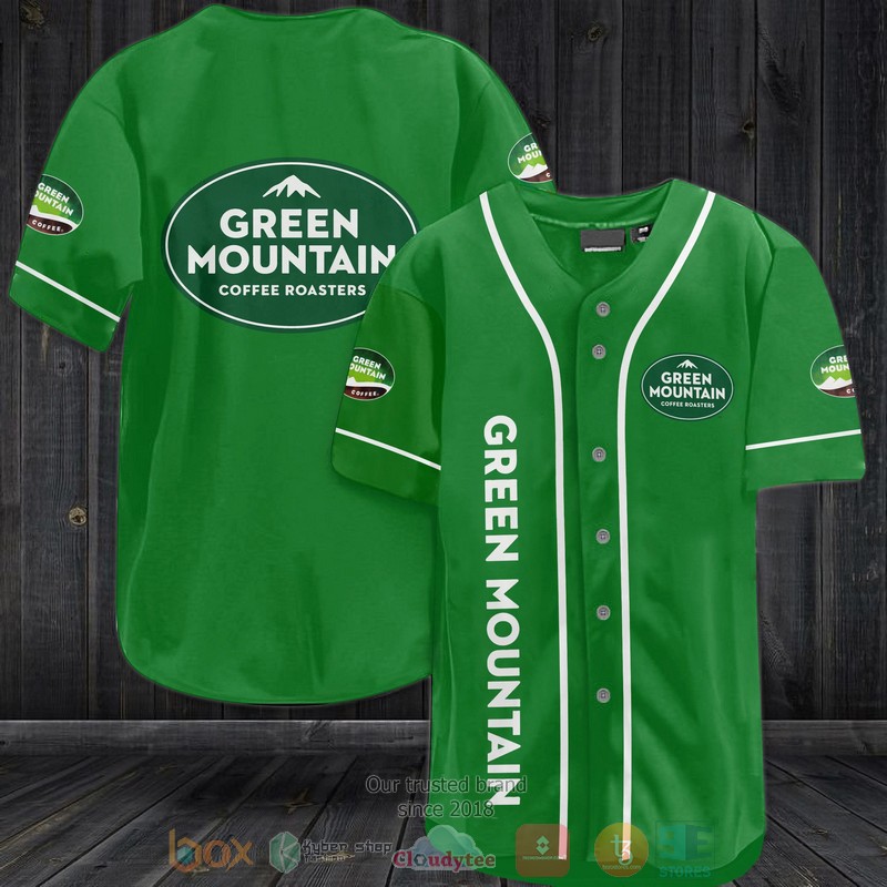 Green Mountain Coffee Roasters Green Baseball Jersey Green Mountain Coffee Roasters Green Baseball Jersey