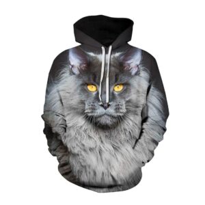 Grey Cat 3D 3D Hoodie For Men Women All Over 3D Printed Hoodies - 493649544cde