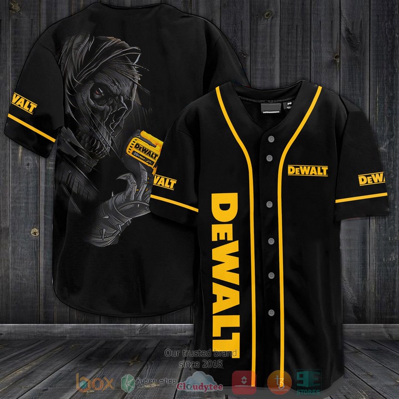 Grim Reaper Dewalt Black Yellow Baseball Jersey Grim Reaper Dewalt Black Yellow Baseball Jersey