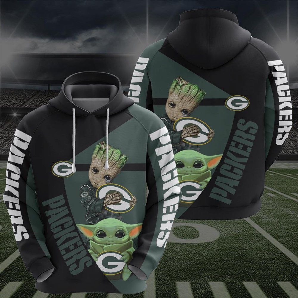 Groot And Baby Yoda Green Bay Packers 3D Hoodie Sweatshirt For Fans Men Women All Over Printed Hoodie - bccfe1440dc7 Groot And Baby Yoda Green Bay Packers 3D Hoodie Sweatshirt For Fans Men Women All Over Printed Hoodie - bccfe1440dc7