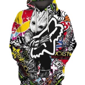 Groot Fox Racing Pullover And Zippered Hoodies Custom 3D Graphic Printed 3D Hoodie All Over Print Hoodie For Men For Women - 7a415ed0ab8c