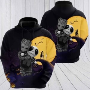 Groot Jack Moon Pullover And Zip Pered Hoodies Custom 3D Groot Jack Moon Graphic Printed 3D Hoodie All Over Print Hoodie For Men For Women - a561a1235529