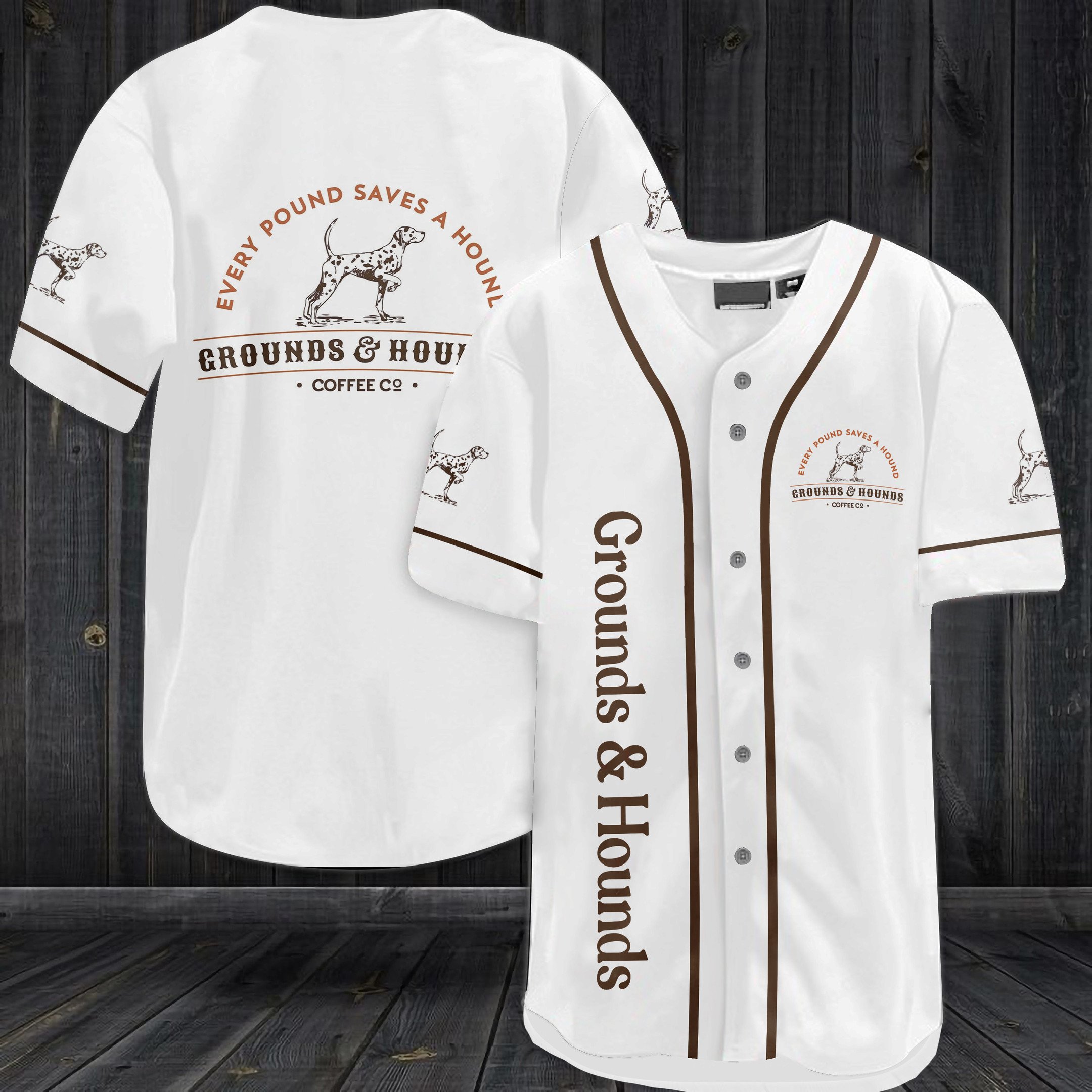 Grounds & Hounds Coffee Baseball Jersey Grounds & Hounds Coffee Baseball Jersey