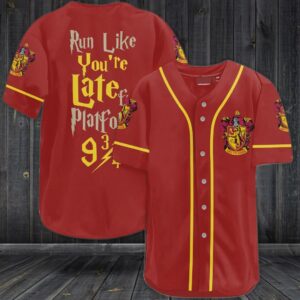 Gryffindor Run Like You’Re Late Platform Baseball Jersey Shirt