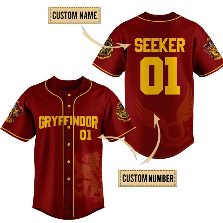 Gryyfindor Custom Baseball Jersey Shirt Gryyfindor Custom Baseball Jersey Shirt