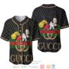 Gucci Hive Pattern Mickey Mouse Black Baseball Jersey