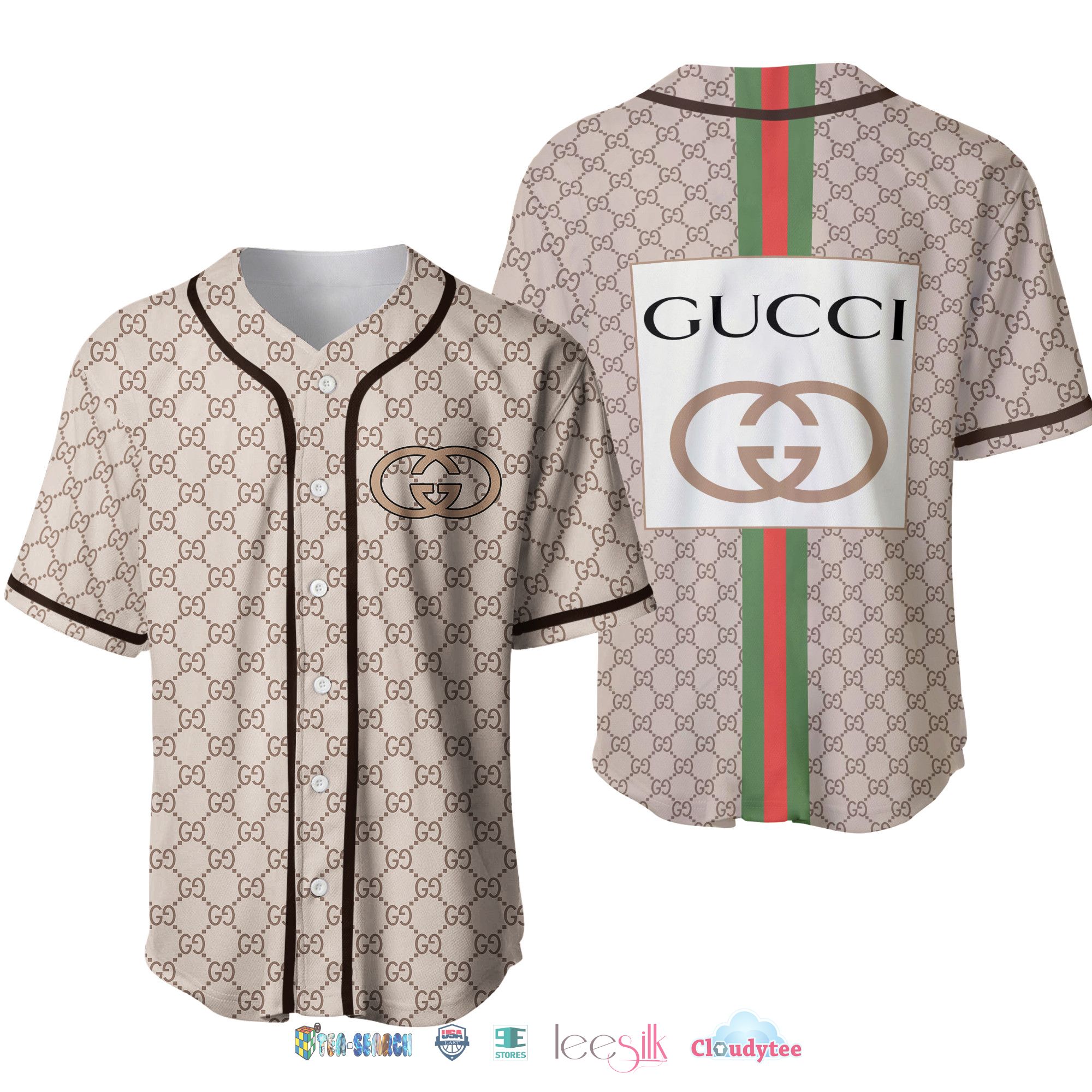 Gucci Logo Baseball Jersey Shirt Gucci Logo Baseball Jersey Shirt