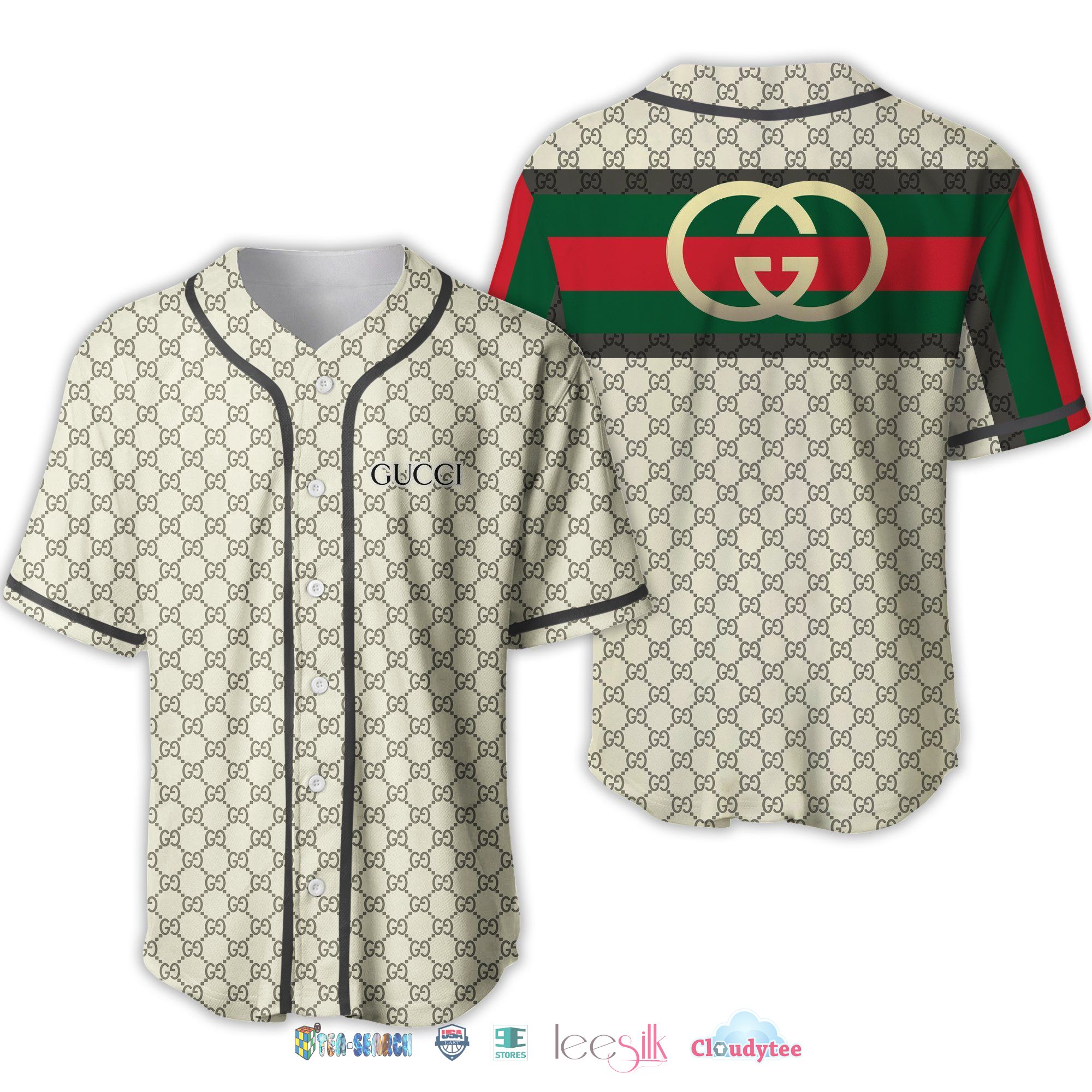 Gucci Red Line Baseball Jersey Shirt Gucci Red Line Baseball Jersey Shirt