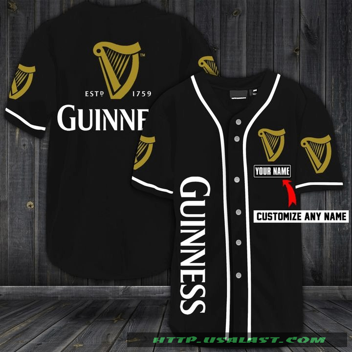 Guinness 1795 Personalized Baseball Jersey Shirt Guinness 1795 Personalized Baseball Jersey Shirt