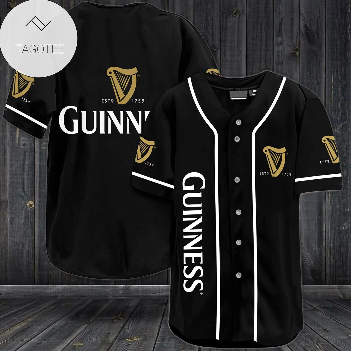 Guinness Logo Baseball Jersey Shirt Guinness Logo Baseball Jersey Shirt
