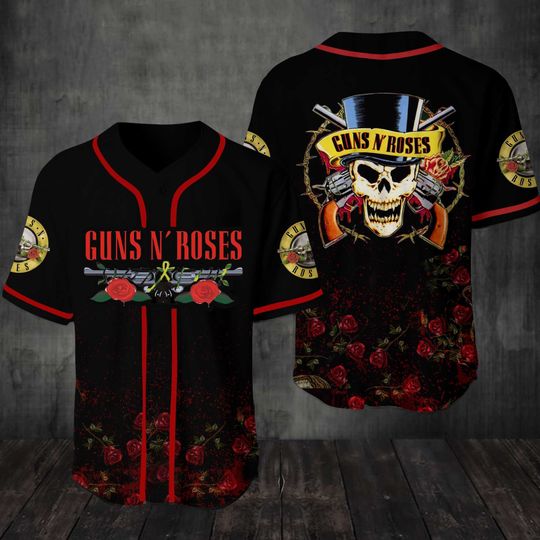 Guns N-Roses Baseball Jersey Shirt Guns N-Roses Baseball Jersey Shirt