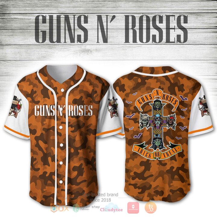 Guns N’ Roses Trick Or Treat Baseball Jersey Shirt Guns N’ Roses Trick Or Treat Baseball Jersey Shirt