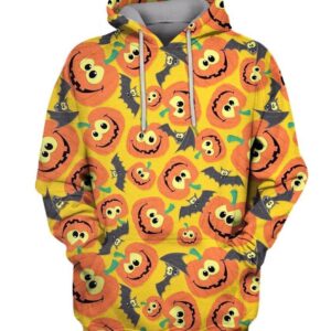 HALLOWEEN THEMES WITH BATS AND PUMPKINS 3D Hoodie For Men For Women All Over Printed Hoodie - 1686de213857