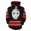 Halloween Friday 13Th Jason Voorhees Stripe 3D Printed Hoodie/Zipper Hoodie - c73e4fcbb95a