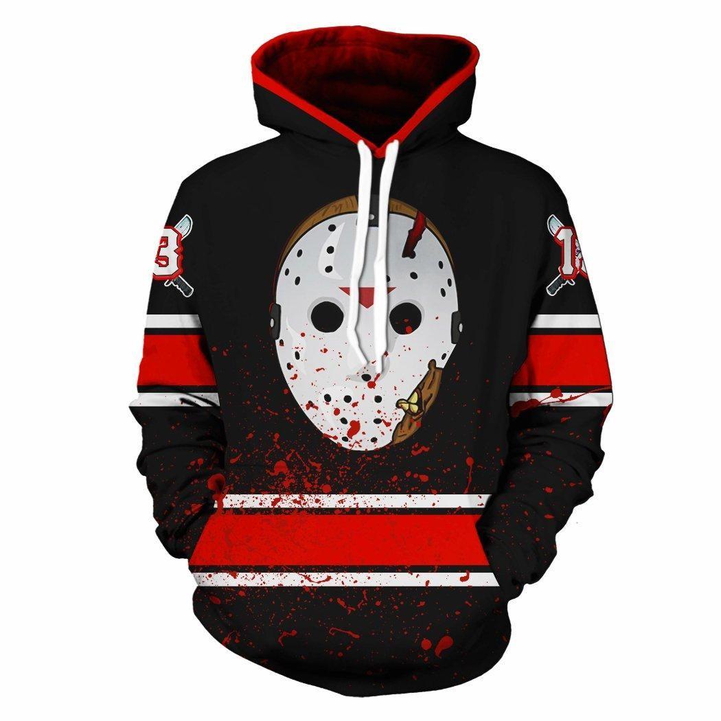 Halloween Friday 13Th Jason Voorhees Stripe 3D Printed Hoodie/Zipper Hoodie - c73e4fcbb95a Halloween Friday 13Th Jason Voorhees Stripe 3D Printed Hoodie/Zipper Hoodie - c73e4fcbb95a