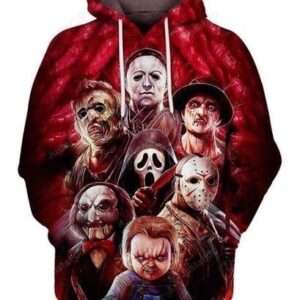 Halloween Horror Michael Myers Leatherface Freddy Krueger Jason Chucky Pullover And Zippered Hoodies Custom 3d Graphic Printed 3d Hoodie All Over Print Hoodie For Men For Women - 7f1de15c3e05