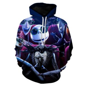 Halloween Jack Skellington and Ghost Puppy 3D Printed Hoodie/Zipper Hoodie - 9262416ccf1a