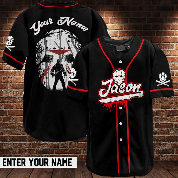 Halloween Jason Vooheers Custom Name Baseball Jersey Shirt Halloween Jason Vooheers Custom Name Baseball Jersey Shirt